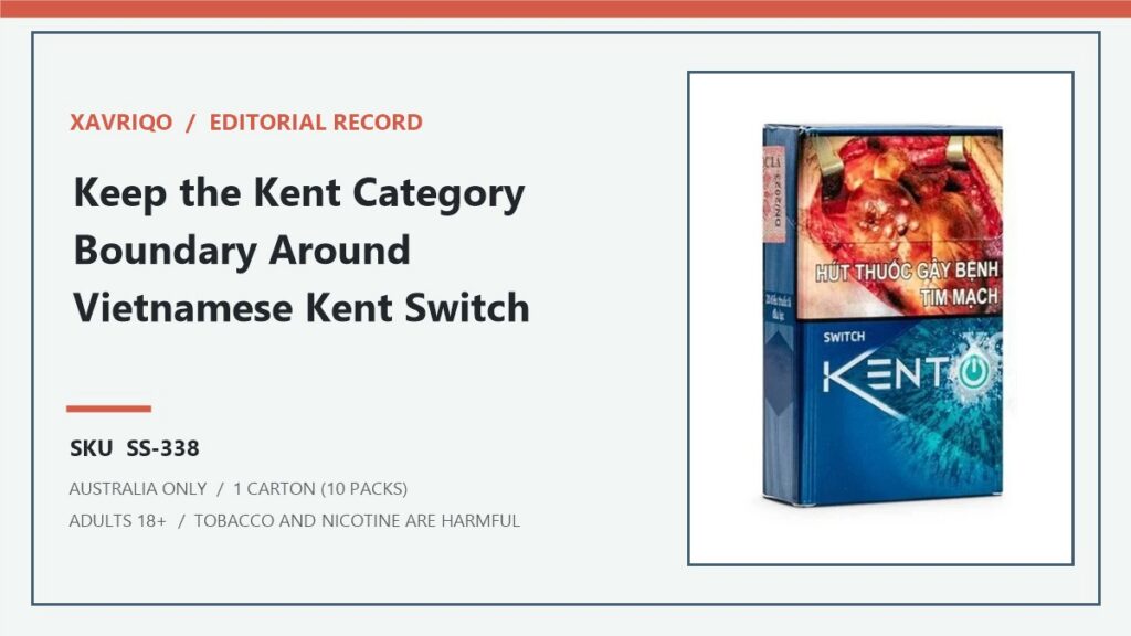 Xavriqo editorial record for Vietnamese Kent Switch - 1 Carton (10 Packs) and SKU SS-338