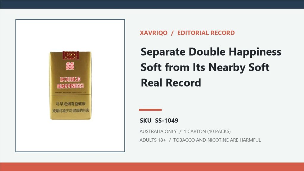 Xavriqo editorial record for Double Happiness Soft - 1 Carton (10 Packs) and SKU SS-1049